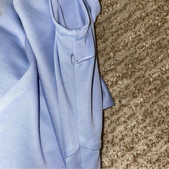 🚨 3 for $25 - BAR III Sleeveless Asymmetrical-Drape Dress, Light Blue - Picture 6 of 9